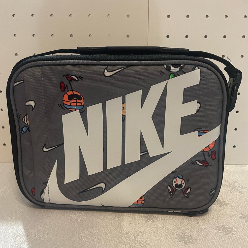 Nike Gray Insulated Cartoon Theme School Lunch Box